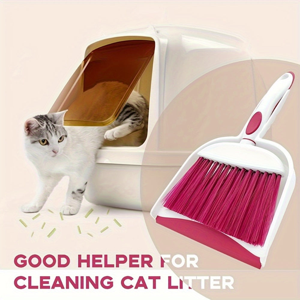 1set Mini Broom and Dustpan Set-Mini Whisk Set for Desk, Housekeeping, Office, Kitchen, Pet Nest, Car, Etc., Daily Cleaning Necessity Plastic Mini Dustpan Set